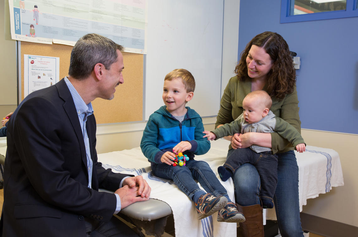Stephen Freedman, left, says probiotics are not an effective treatment for children who experience diarrhea and vomiting caused by intestinal infections. Freedman led a research study involving teams throughout Canada; the findings show there was no evidence that probiotics had any effect on reducing symptoms or helping with recovery. This information should prove helpful for parents like Melanie Tibbits, here with her children Wyatt, 3, and Sawyer, five months.