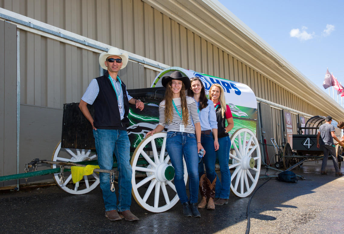 Renaud Léguillette and his research team, Delaney Schofer, an undergraduate student; Dr. Stephanie Bond, a veterinarian and PhD student; and Persephone Greco-Otto, a PhD student.