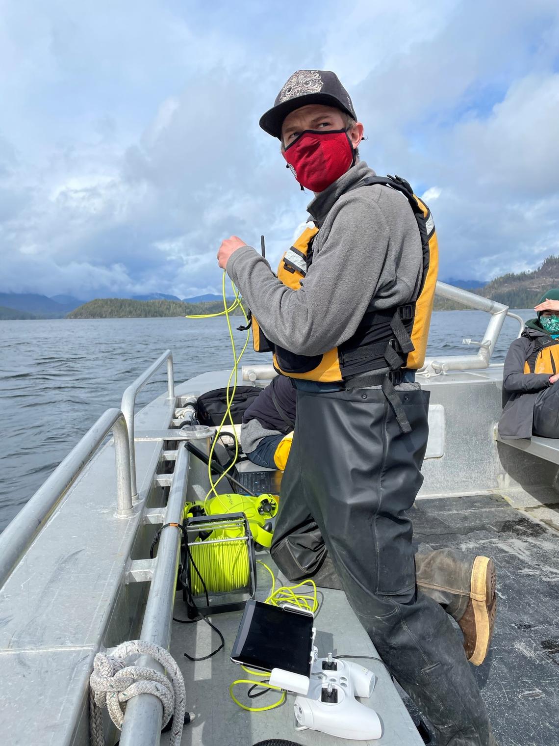 Owen Newson and the Remotely Operated Vehicle (ROV).