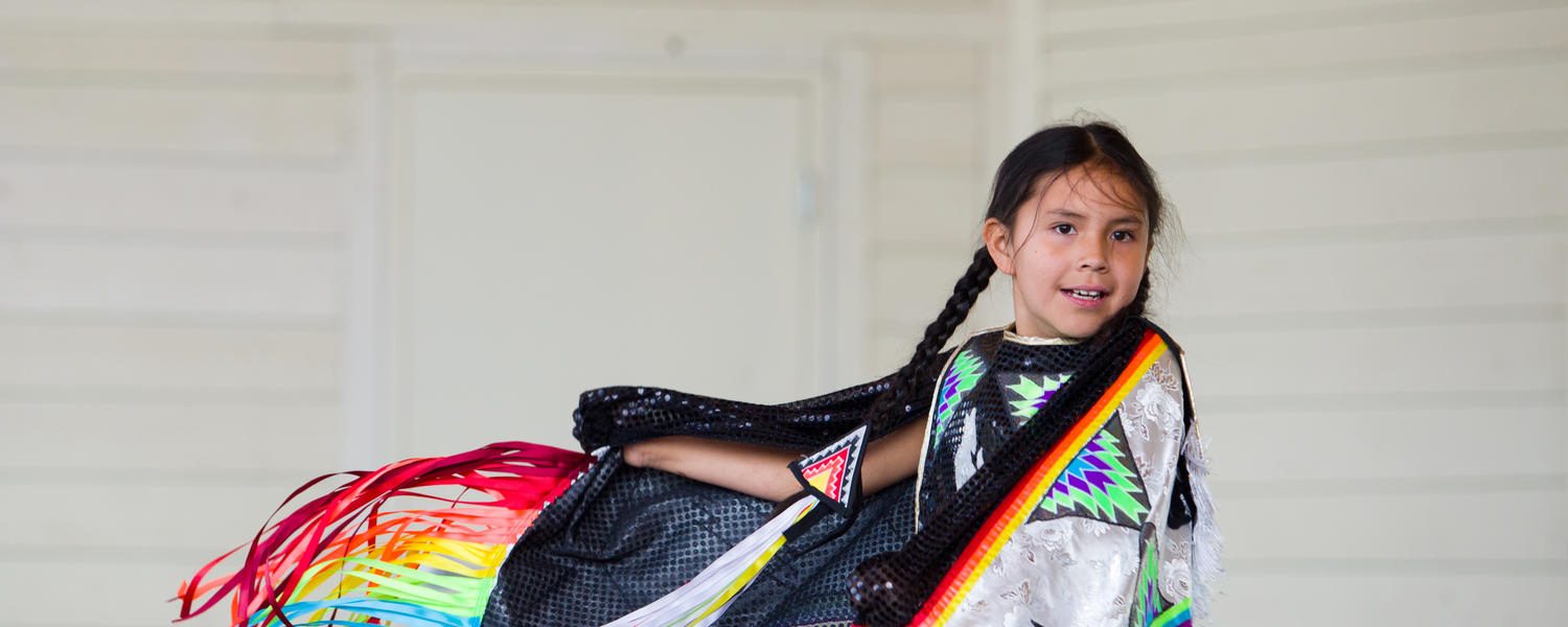 Dancing Indigenous girl