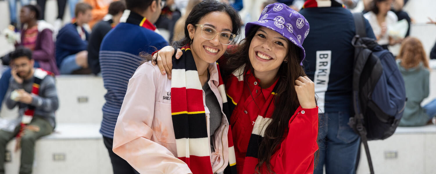 two female students posing for a photo at Orientation Day 2023