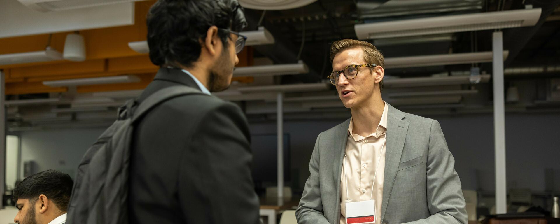 mentor and mentee chatting at the 2023 leadership conference