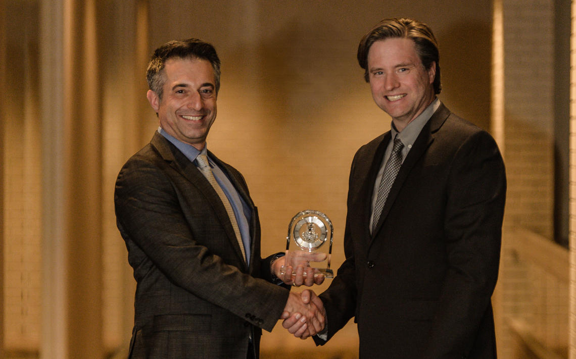 Jason Balasch, president of Plains Midstream Canada, accepted the award on behalf of his company
