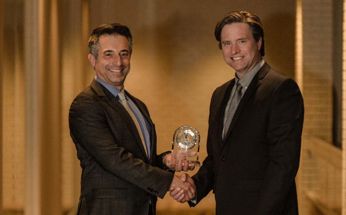 Jason Balasch, president of Plains Midstream Canada, accepted the award on behalf of his company Jason Balasch, president of Plains Midstream Canada, accepted the award on behalf of his company