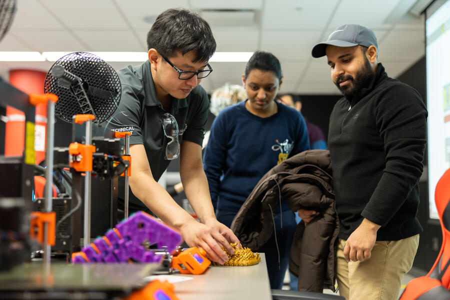 participants in a 3D printing workshop
