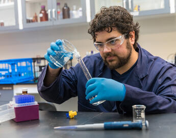 student working in a lab